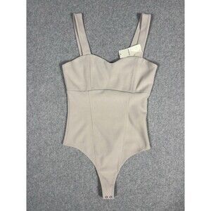 Abercrombie & Fitch Women's Crepe Ivory Cream Sweetheart Bodysuit Size Small
